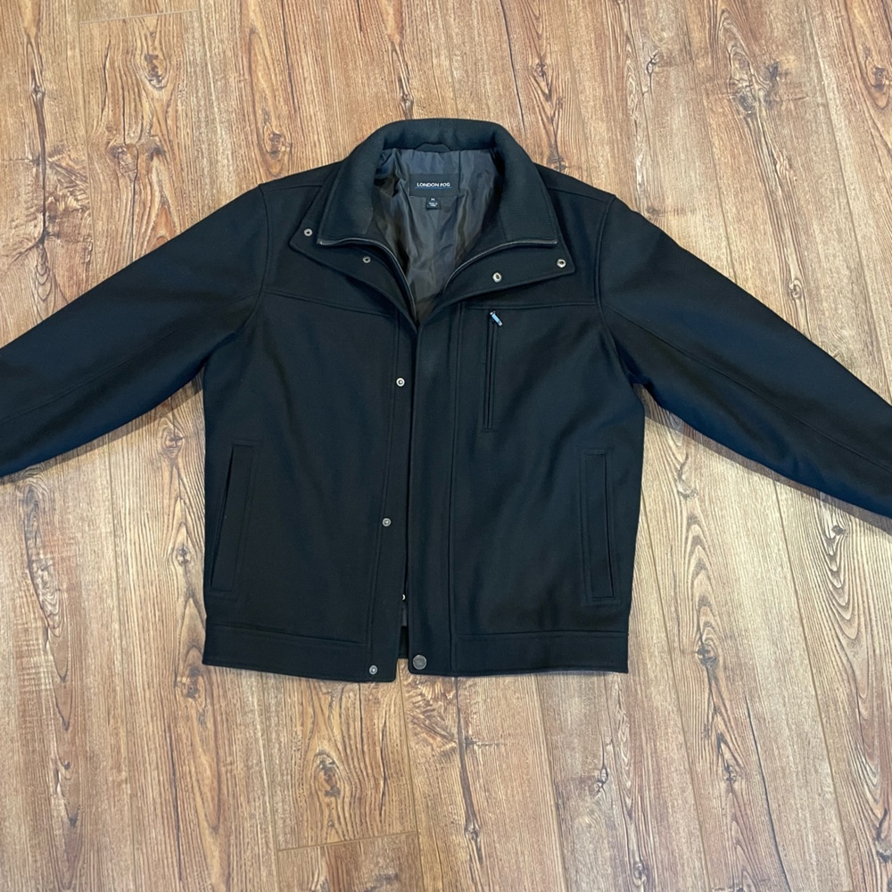 Wool blend full zip jacket